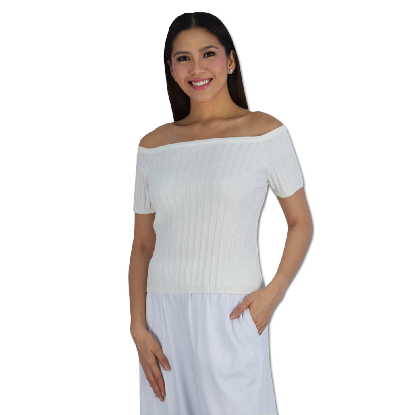 PLAIN OFFSHOULDER TOP