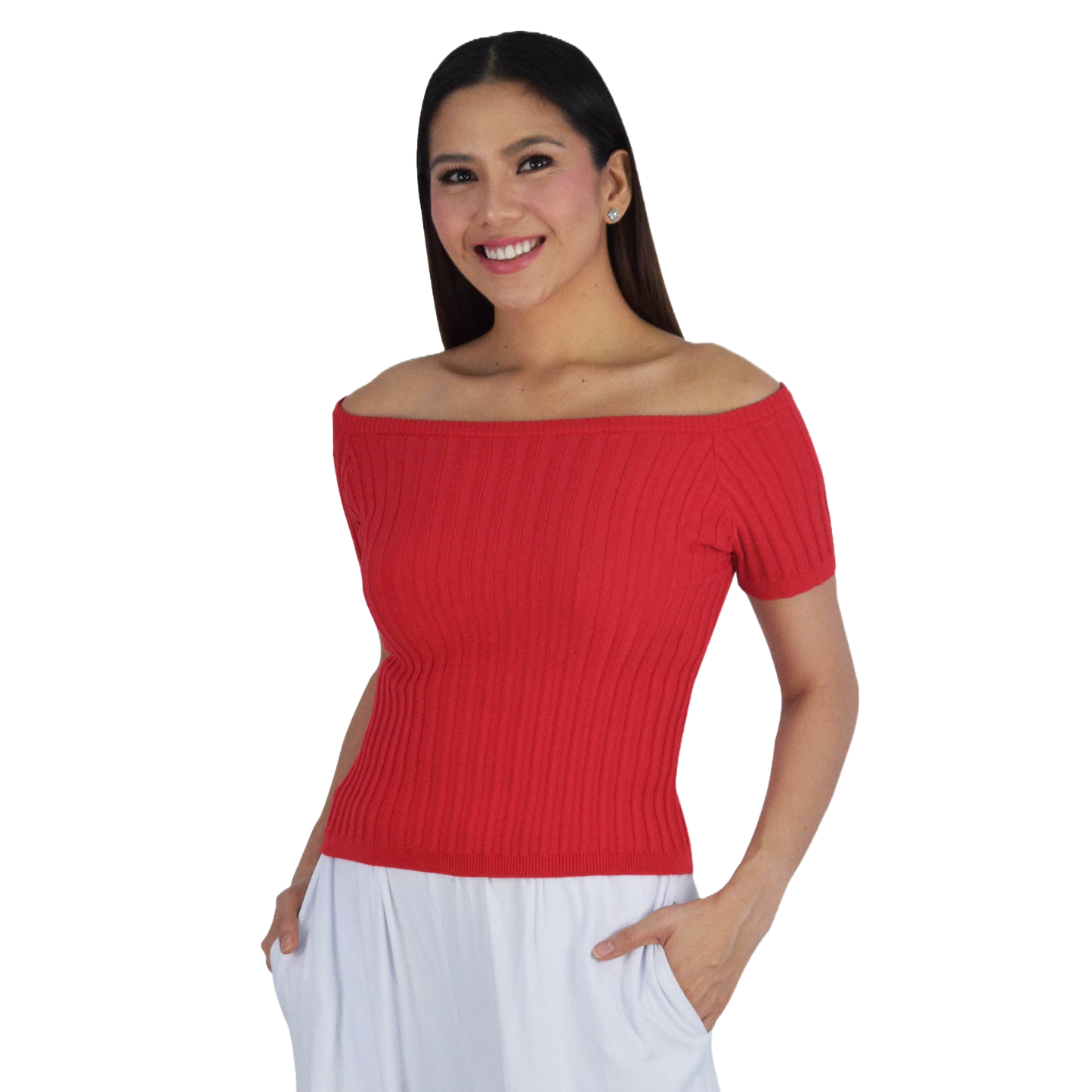 PLAIN OFFSHOULDER TOP