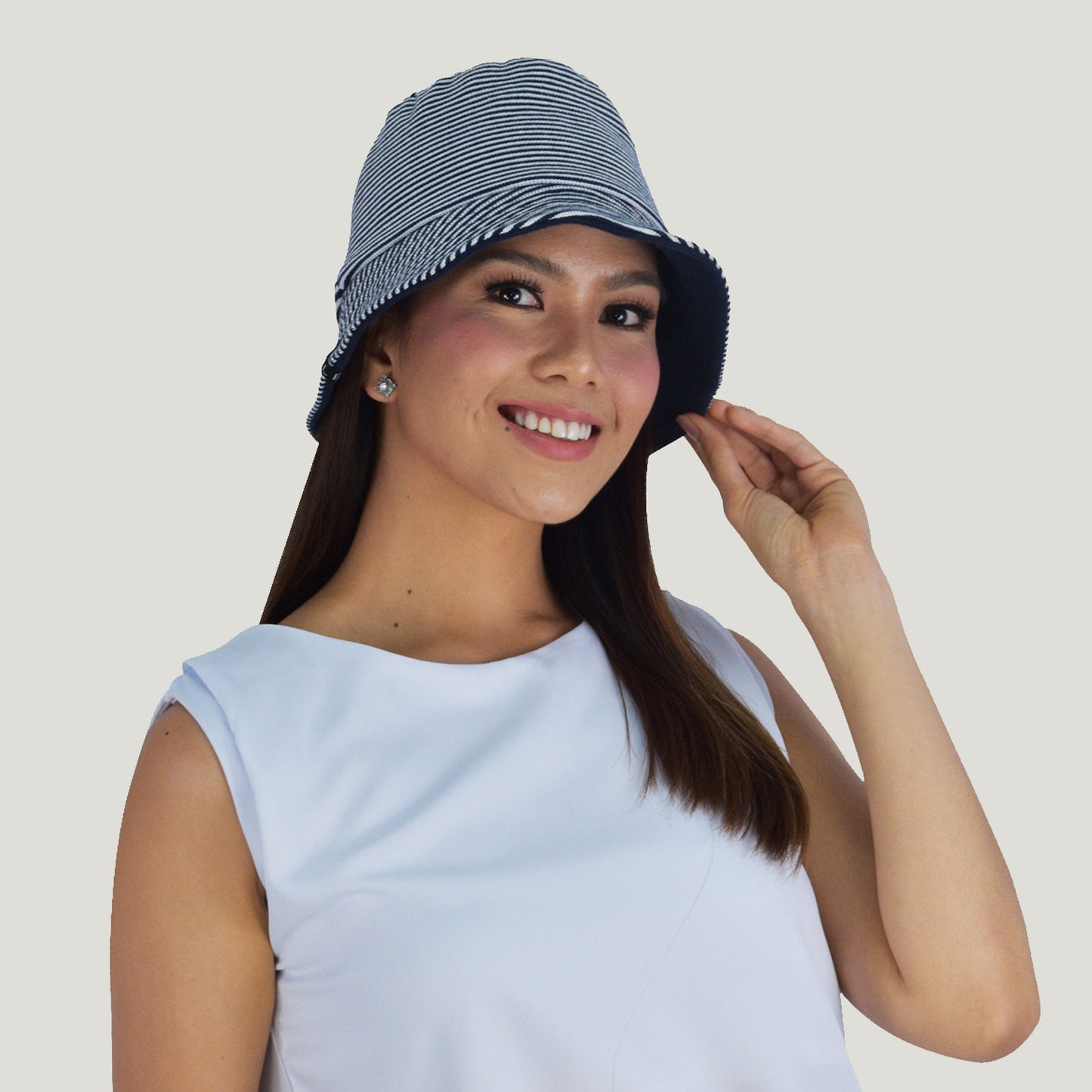 BUCKET HAT FINE STRIPES